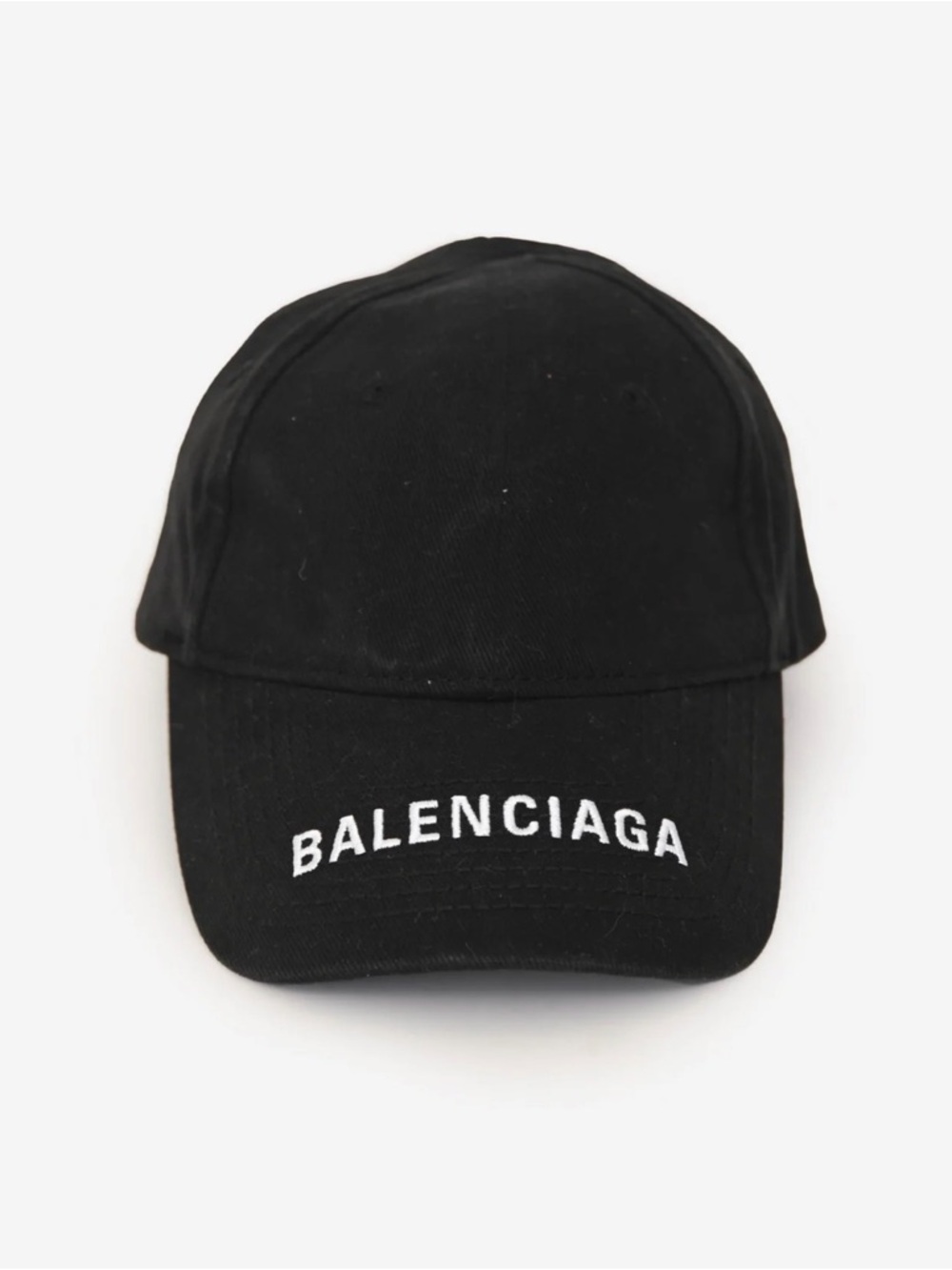 Balenciaga Black Embroidered Label Cap
